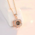 S925 Sterling Silver Double Love Projection Necklace Women's Collarbone Chain Japanese And Korean Simple Student Mori Heart Pendant Neck Chain